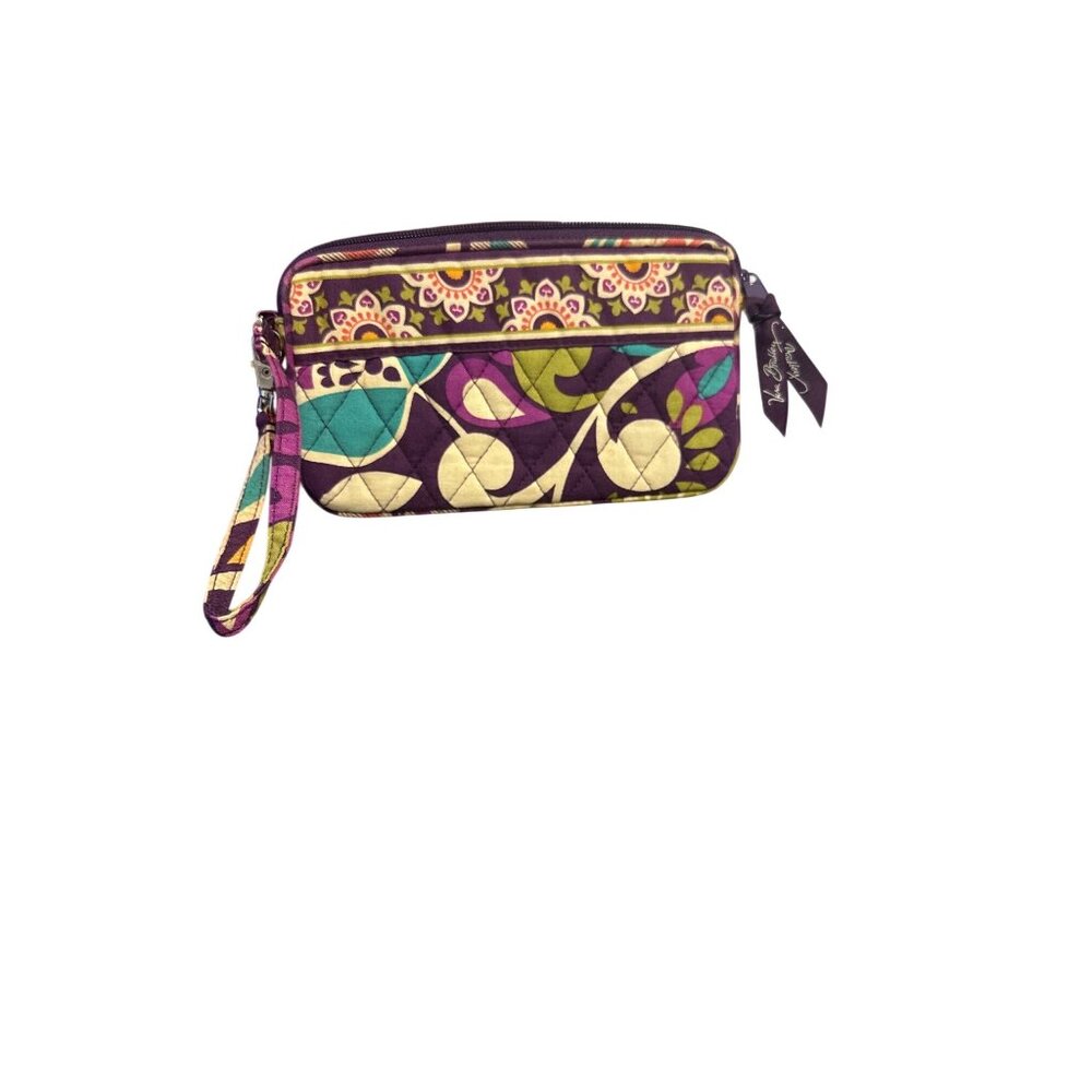 Vera Bradley Zip Wristlet Wallet In Floral Pattern With Detachable Strap & Multi - Picture 2 of 9